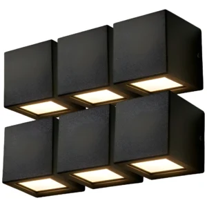 Aplique De Pared Gu10 Unidireccional Negro Exterior